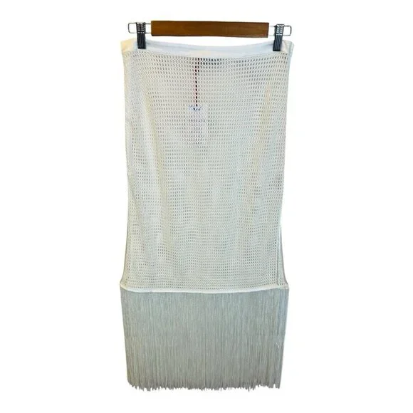 My Beachy Side Camelia Maxi Skirt Small White Cotton Lace Fringe Swim Cover Up - Picture 4 of 10